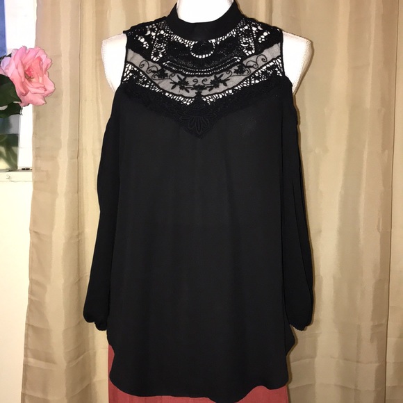 Lily White Tops - Lily White Off Shoulder Boho Blouse